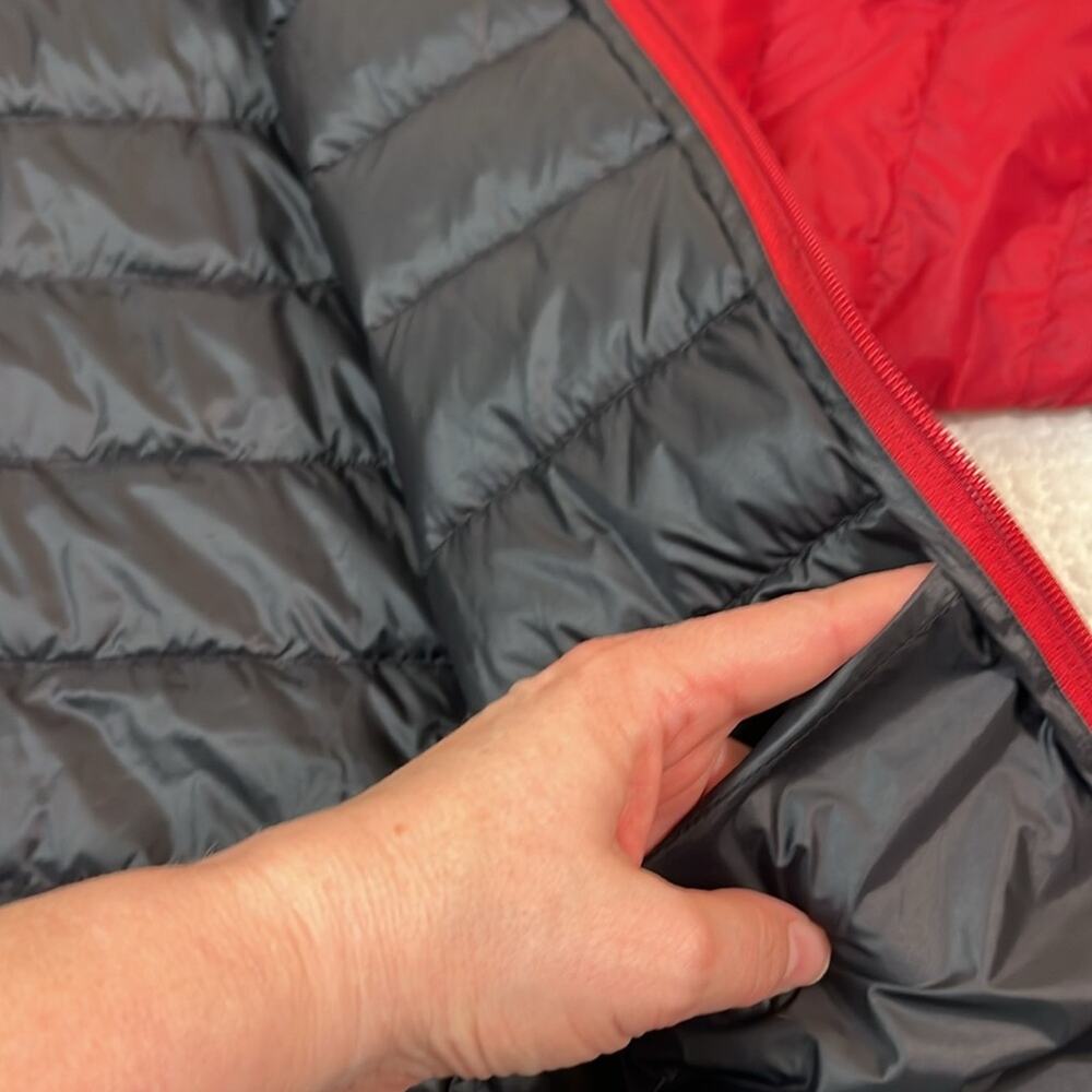 Eddie Bauer Down Red Jacket Lightweight Insulated Zip Pockets S - Picture 9 of 10